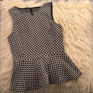 Checkered Peplum Top